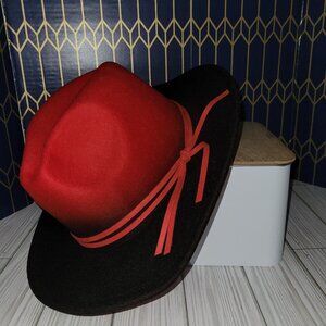 Ombre Red Fedora Hat